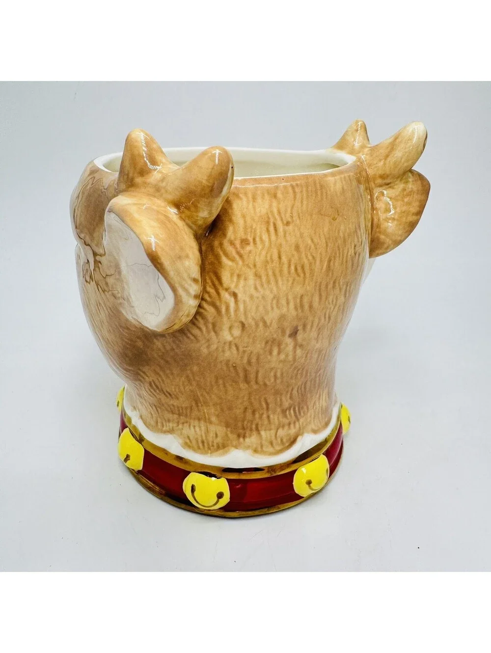 Williams Sonoma XL Figural Reindeer Head Chrismas Mug Coffee Cup Kitsch Kitschy